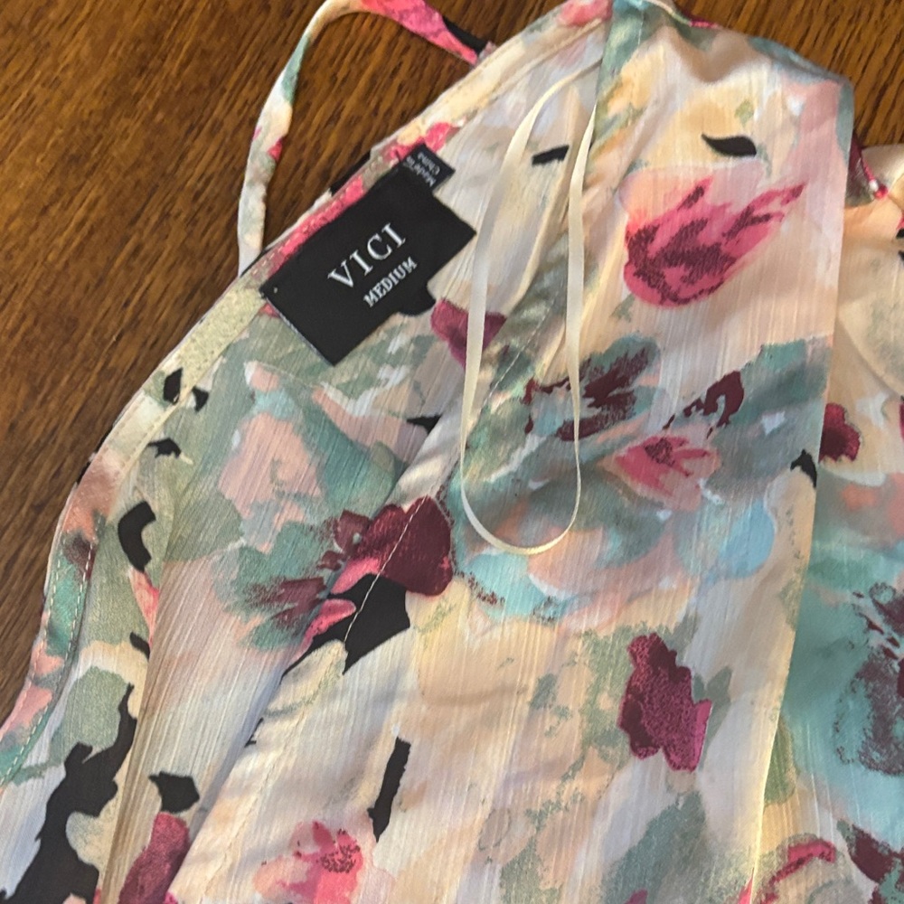 Satin Floral Kimono Maxi Dress - Picture 5 of 8